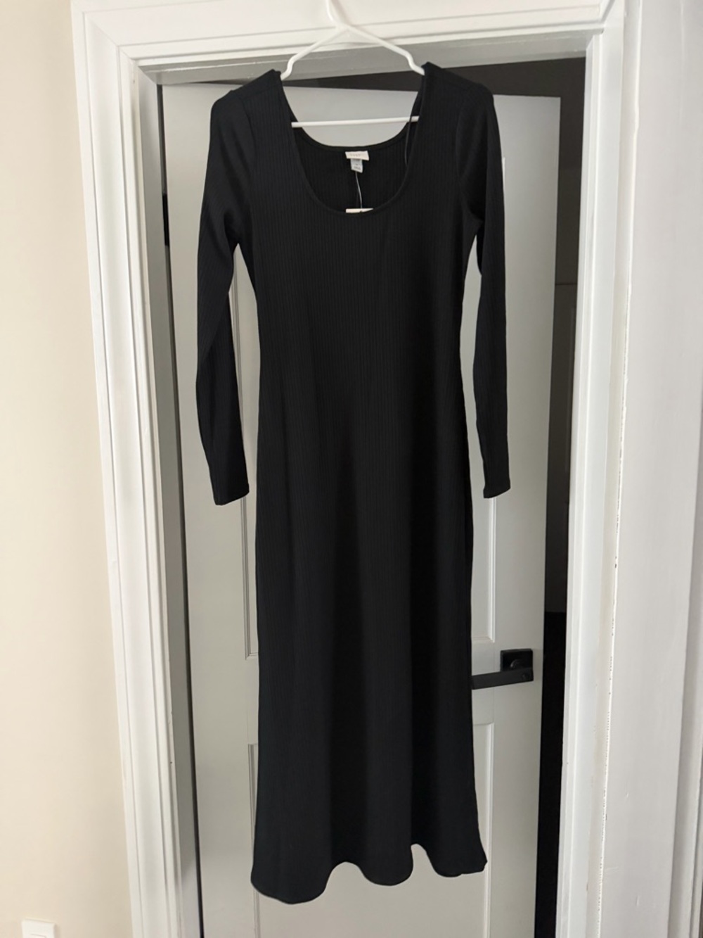 A New Day Black Knit Long-Sleeve Maxi Dress